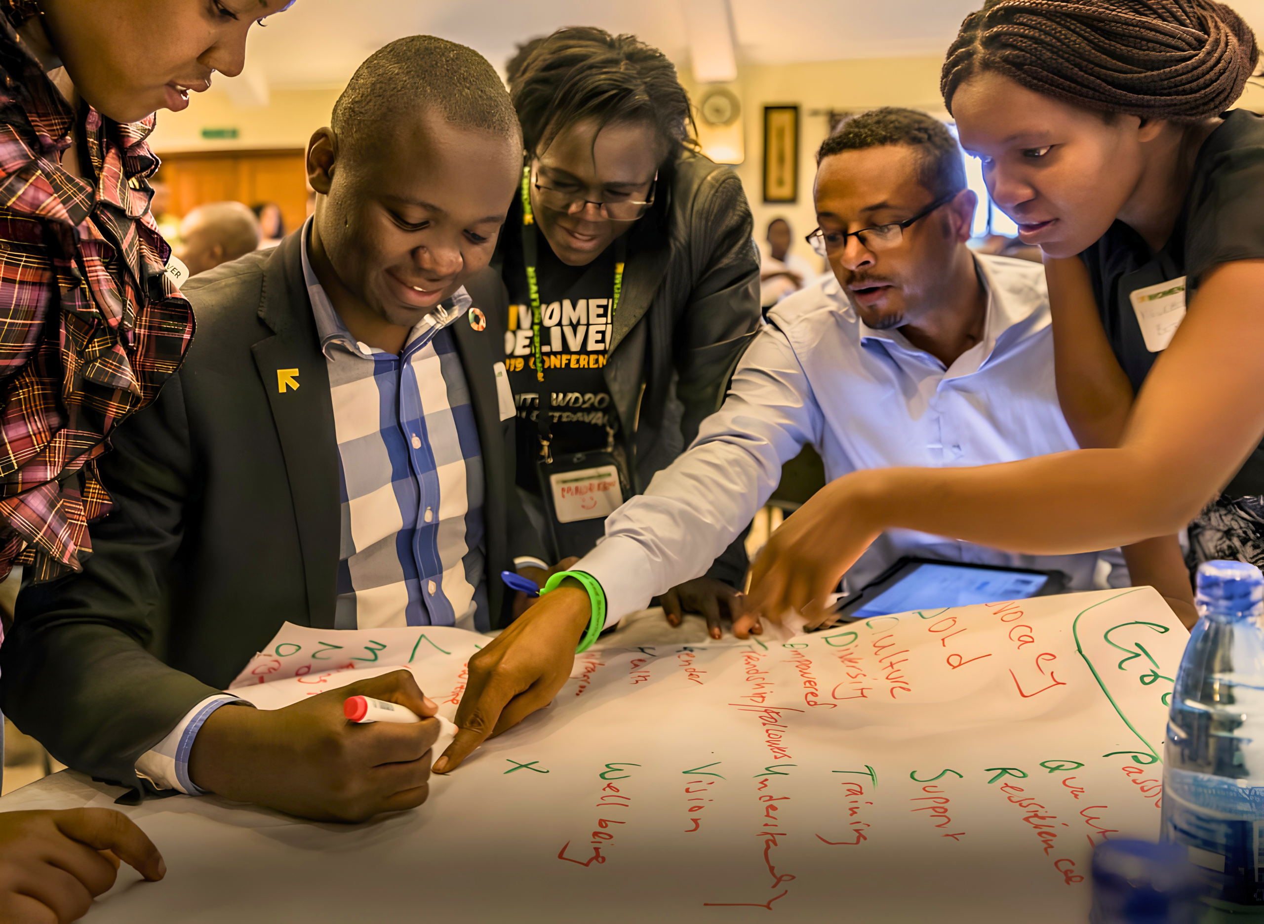 People collaborating and sharing ideas